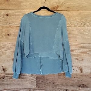 Anthropologie Satuday Sunday Size XSmall Teal Sweatshirt and Skirt Set